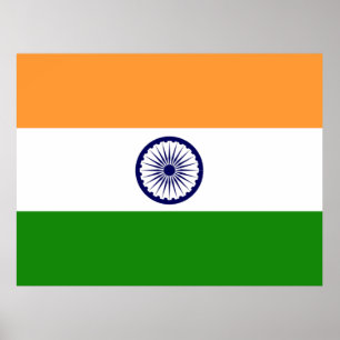 Indiens flagga poster