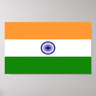 Indiens flagga poster
