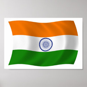 Indiens Flagga Poster utskrift