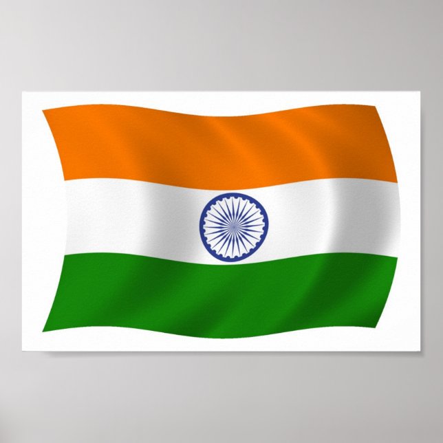 Indiens Flagga Poster utskrift (Framsidan)