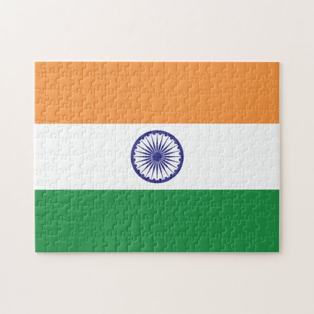 Indiens flagga pussel (Horisontell)