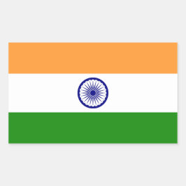 Indiens flagga rektangulärt klistermärke