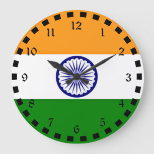 Indiens flagga stor klocka