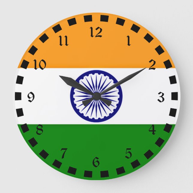 Indiens flagga stor klocka (Framsida)