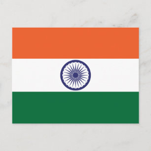 Indiens flagga vykort
