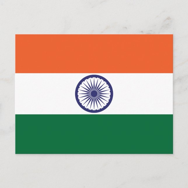 Indiens flagga vykort (Framsida)