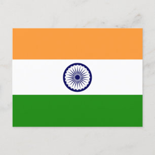 Indiens flagga vykort