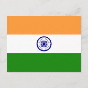 Indiens flagga vykort