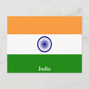 Indiens flagga vykort