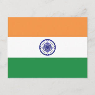 Indiens flagga vykort