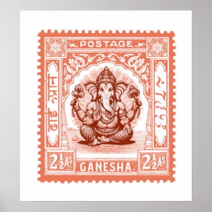 Indiens Frimärke Design, Ganesha Poster