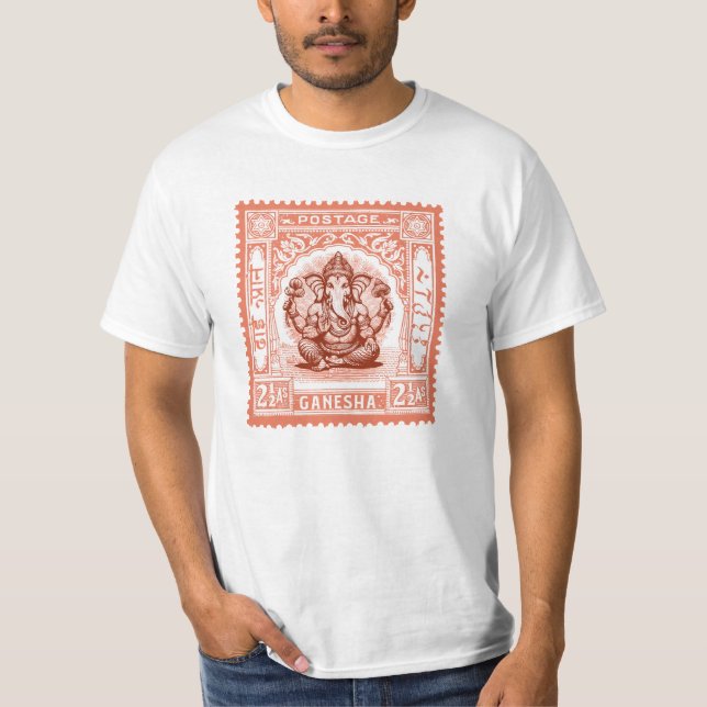 Indiens Frimärke Design, Ganesha T Shirt (Framsida)