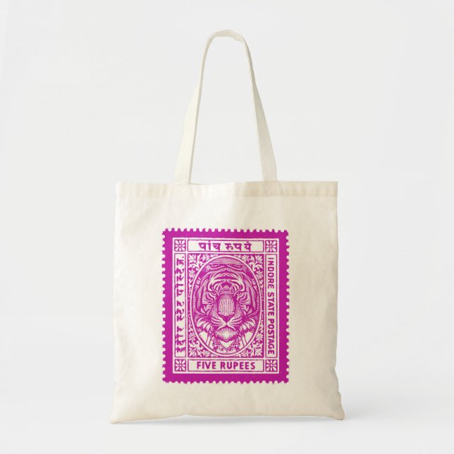 Indiens Frimärke-design, Sher Tiger Tygkasse (Framsidan)