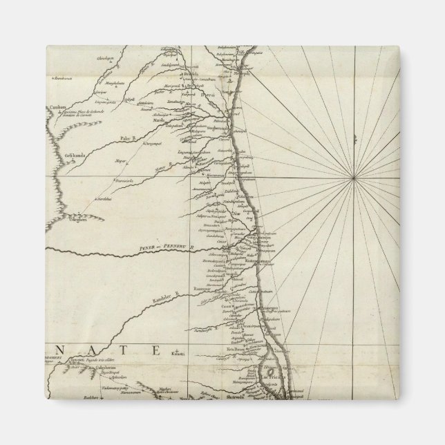 Indiens geografiska Karta Magnet (Framsidan)