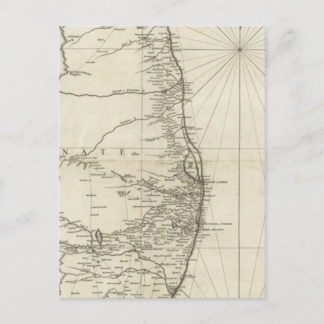 Indiens geografiska Karta Vykort (Framsida)