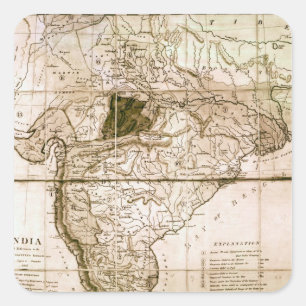 Indiens karta, 1803 fyrkantigt klistermärke