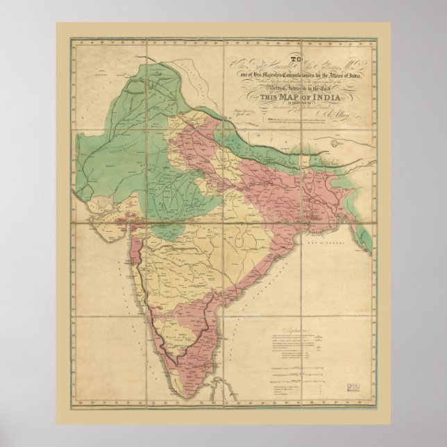 Indiens karta (1818) poster (Framsidan)