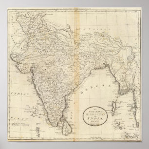 Indiens karta poster