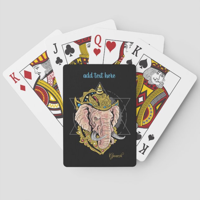 Indiens Lord Ganesh-uppspelningskort Casinokort (Baksidan)