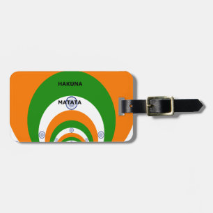Indiens nationella Flagga-design med "Hakuna Mat" Bagagebricka