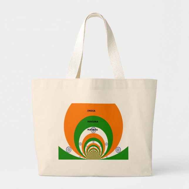 Indiens nationella Flagga-design med "Hakuna Mat" Jumbo Tygkasse (Framsidan)