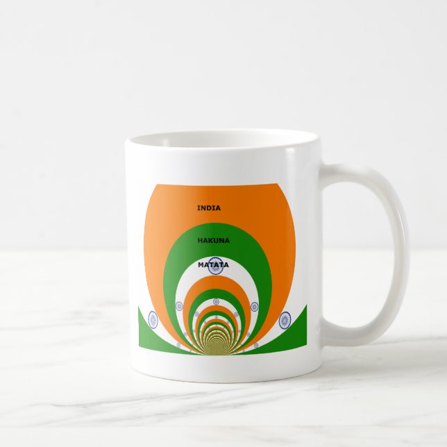 Indiens nationella Flagga-design med "Hakuna Mat" Kaffemugg (Höger)