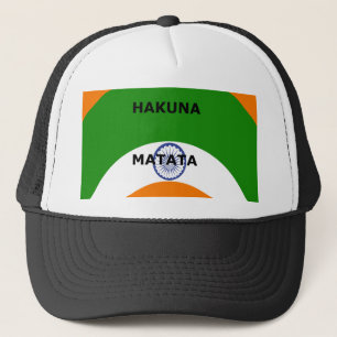 Indiens nationella Flagga-design med "Hakuna Mat" Keps