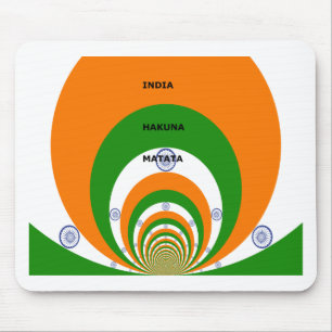 Indiens nationella Flagga-design med "Hakuna Mat" Musmatta