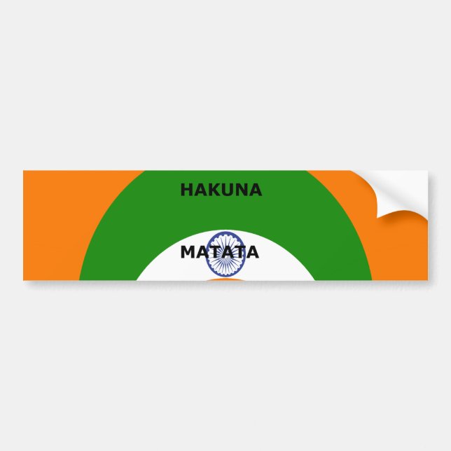 Indiens nationella Flagga Färg design. Hakuna Mata Bildekal (Framsidan)