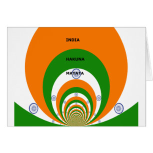 Indiens nationella Flagga Färg design. Hakuna Mata Hälsningskort