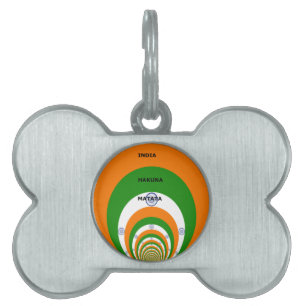 Indiens nationella Flagga Färg design. Hakuna Mata ID-bricka Husdjur