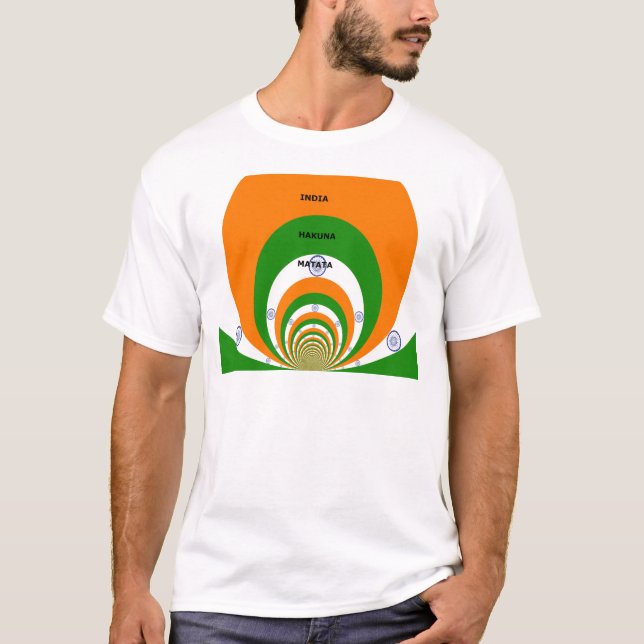 Indiens nationella Flagga Färg design. Hakuna Mata T-shirt (Framsida)