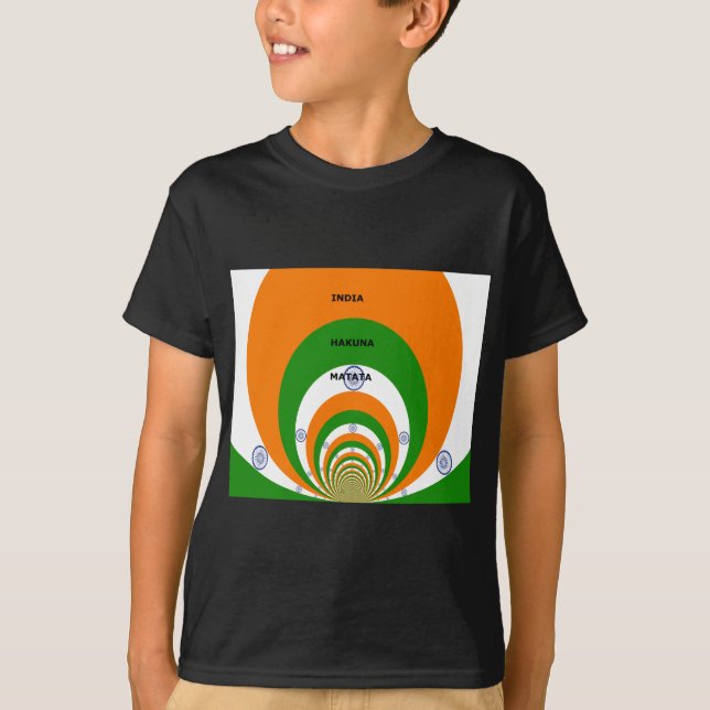 Indiens nationella Flagga Färg design. Hakuna Mata T-shirt (Framsida)