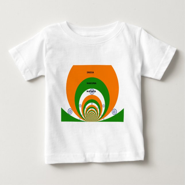 Indiens nationella Flagga Färg design. Hakuna Mata Tee (Framsida)