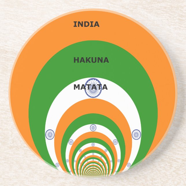 Indiens nationella Flagga Färg design. Hakuna Mata Underlägg Sandsten (Framsidan)