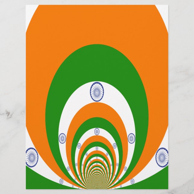 Indiens nationella Flagga Färg Kaleidoscope (Framsida)