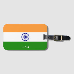 Indiens nationella Flagga Patriotic Bagagebricka