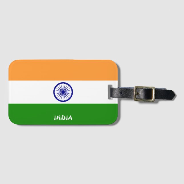 Indiens nationella Flagga Patriotic Bagagebricka (Framsida horisontal)