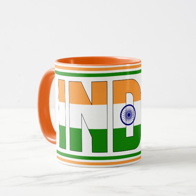 Indiens nationella Flagga Patriotic Coffe Mugg (Framsida vänster)