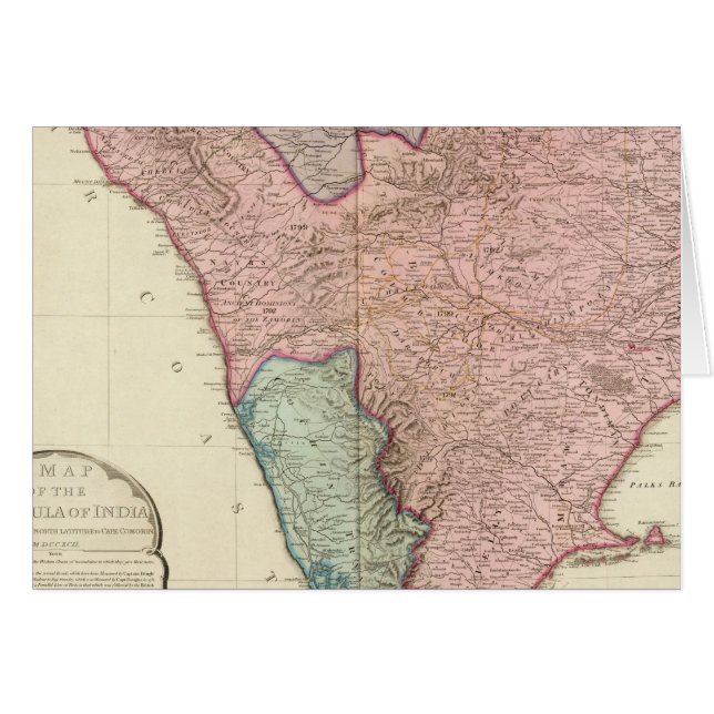 Indiens peninsula söder hälsningskort (Framsidan Horizontal)
