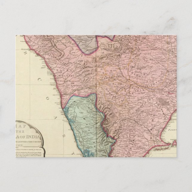 Indiens peninsula söder vykort (Framsida)