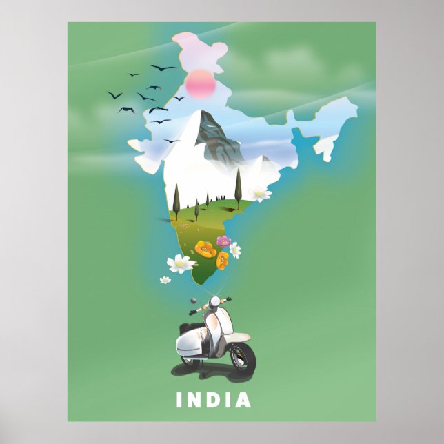 Indiens reseaffisch poster (Framsidan)