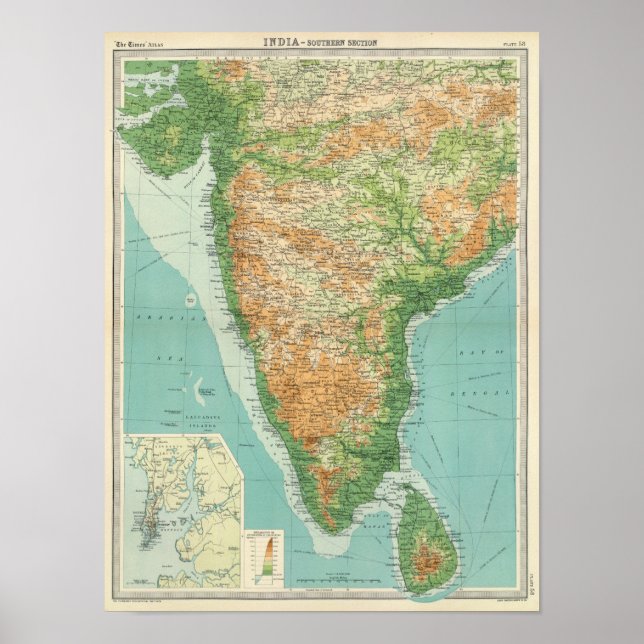 Indiens södra del poster (Framsidan)