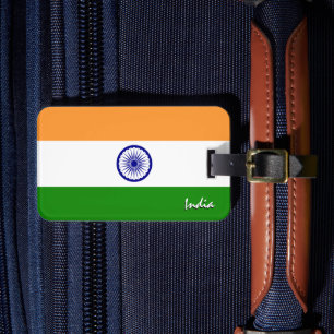 Indiens språkvagn, patriotiska indiska Flagga Bagagebricka