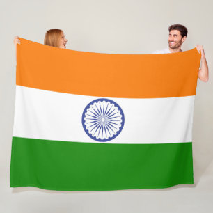 Indiens stora Flagga Ashoka Chakra Fleecefilt
