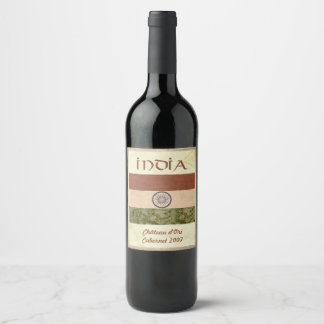 Indiens Vin-etikett Vinflaska Etikett