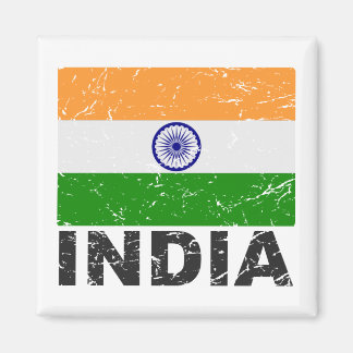 Indiens Vintage Flagga Magnet