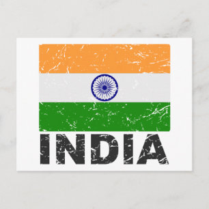 Indiens Vintage Flagga Vykort