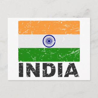 Indiens Vintage Flagga Vykort