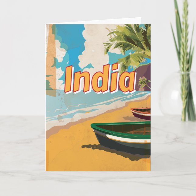 Indiens Vintage Poster semester Helgkort (Framsida)